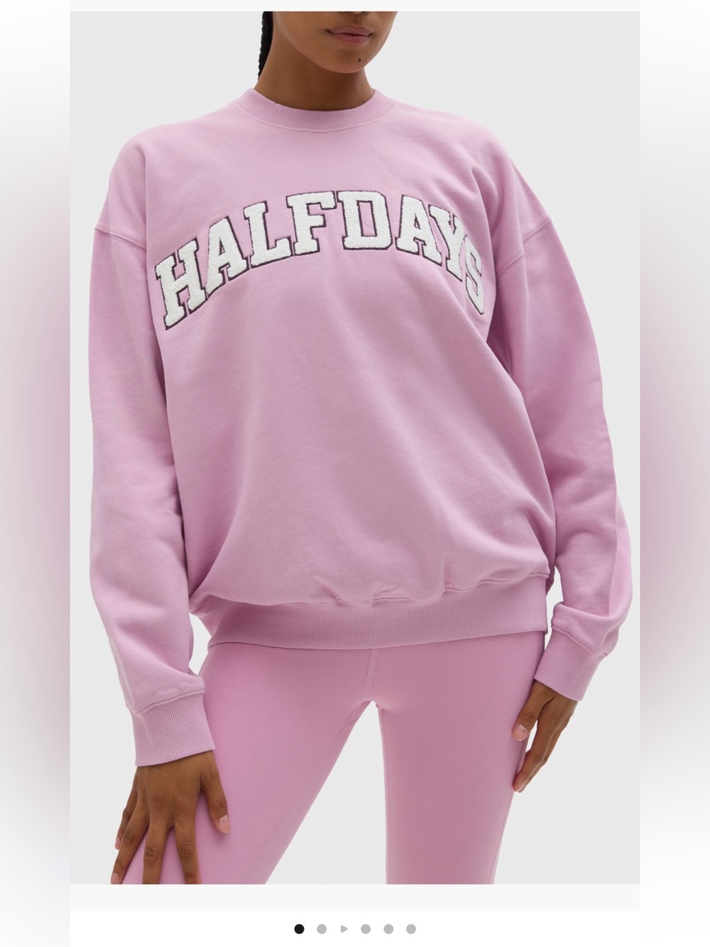 Halfdays Cotton Graphic Sweatshirt Crewneck Amethyst pink Small NWT
